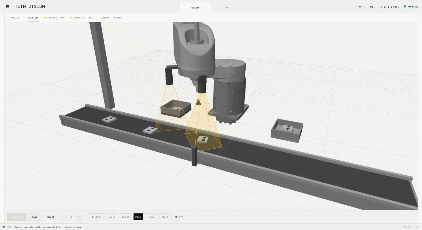 Twin Vision with a SCARA robot